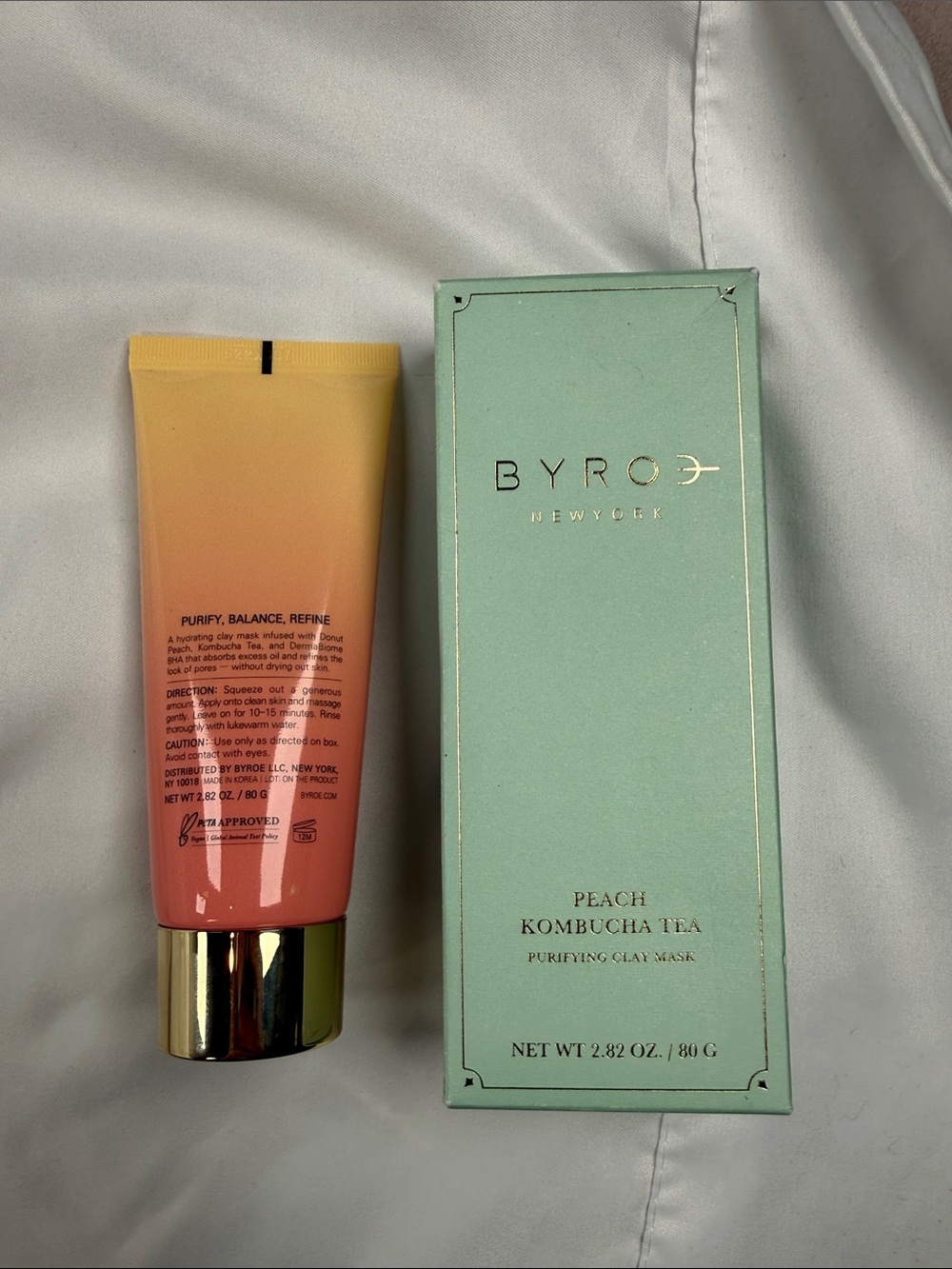 BYROE New York Peach Kombucha Tea Purifying Clay Mask — Peach - Picture 5 of 7